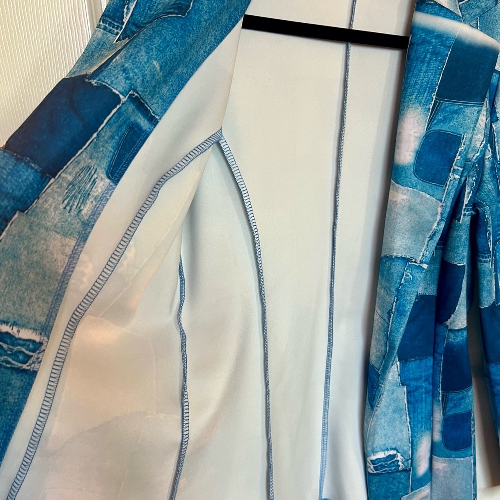 Patchwork Denim Blue Women's Jacket - image 7